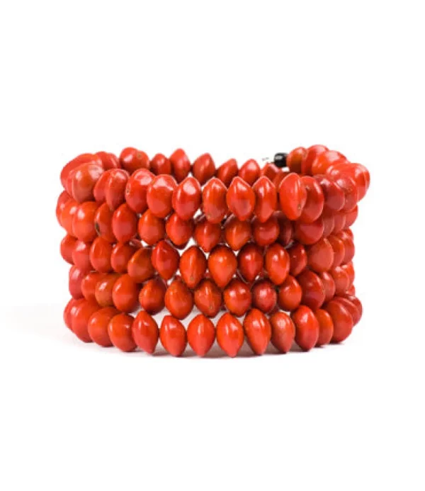 Bracciale a Spirale "Saga" con Semi di Saga dall'Indonesia