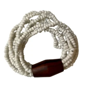 Bracciale vetro e legno, elasticizzato Laura