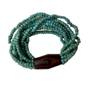 Bracciale vetro e legno, elasticizzato Laura