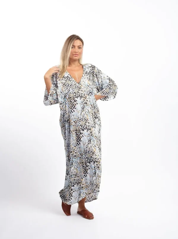 Caftano lungo scollo V rayon Grace