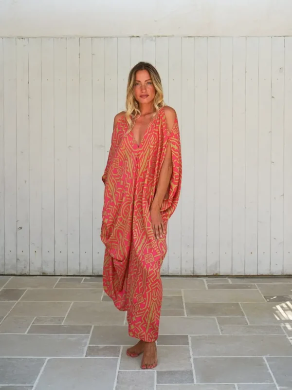 Caftano spacchi manica rayon Nelly