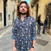 Camicia collo alla coreana cotone Marlon