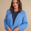 Cardigan a V kid mohair e lana Betty