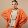 Cardigan aperto in Kid Mohair Artemisia