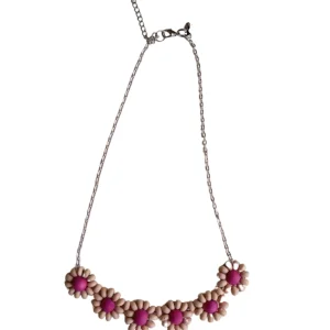 Collana legno corta regolabile Fiorellini