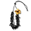 Collana legno leggera regolabile Fleur design metallic