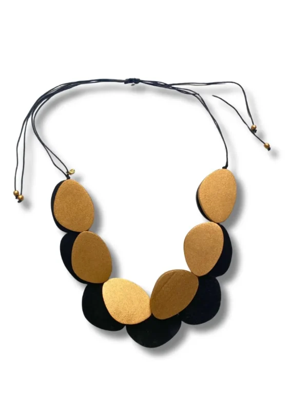 Collana legno metallic Myra