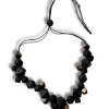 Collana legno regolabile Swarna metallic