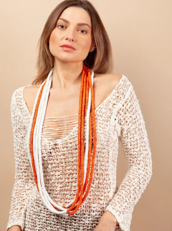 Collana legno Rory metallic mix