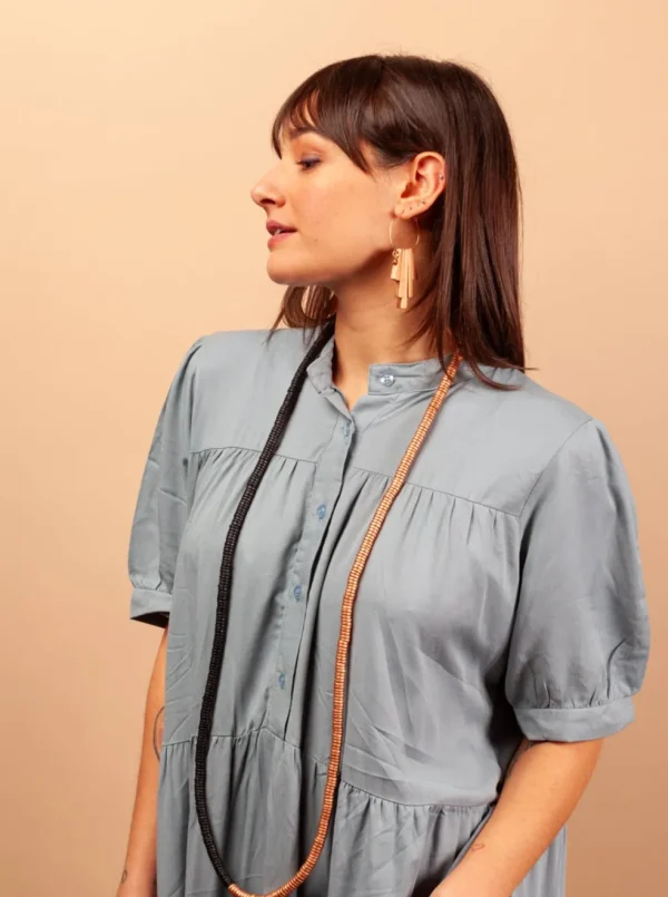 Collana legno Rory metallic mix