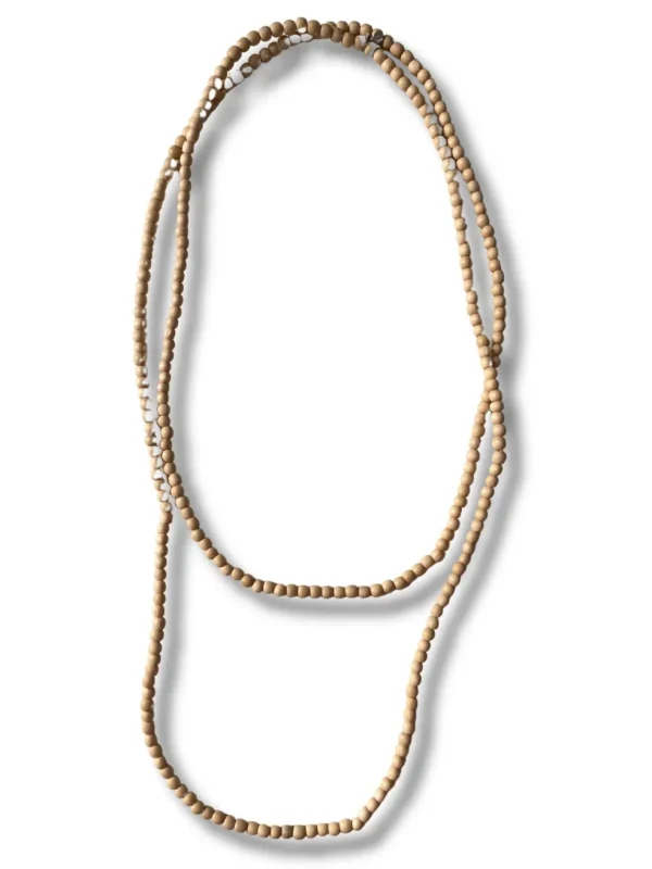 Collana lunga legno Leni metallic
