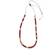Collana lunga unisex, legno dischi Leo
