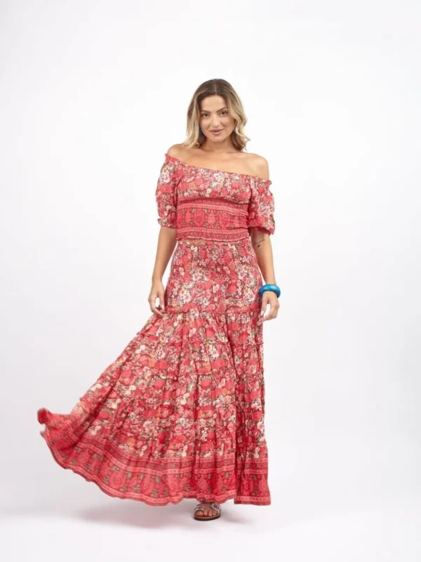 Crop Top elasticizzato rayon scollo bardot Milly