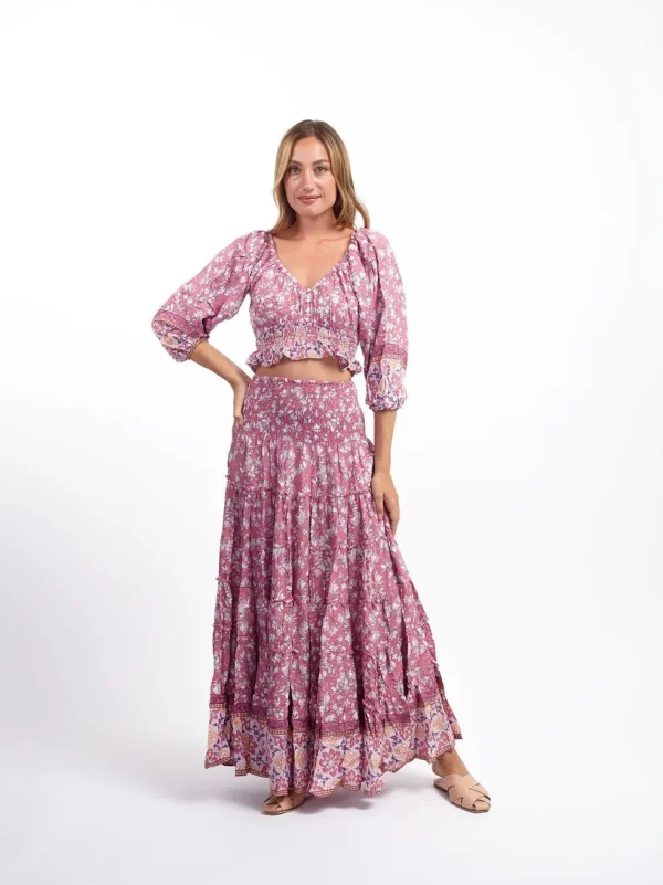 Crop Top scollo bardot e maniche a sbuffo Doroty
