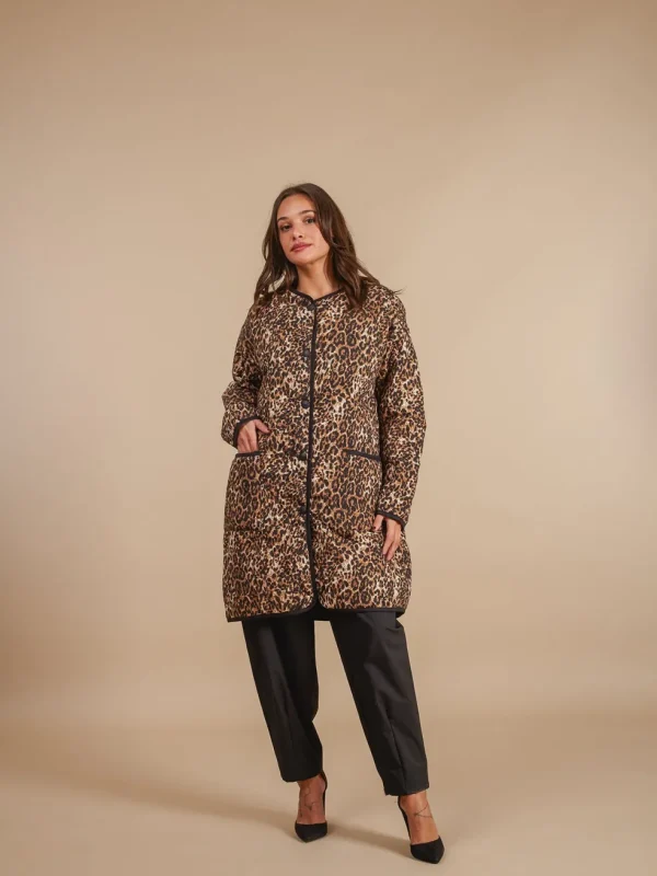 Giacca trapuntata animalier Monica