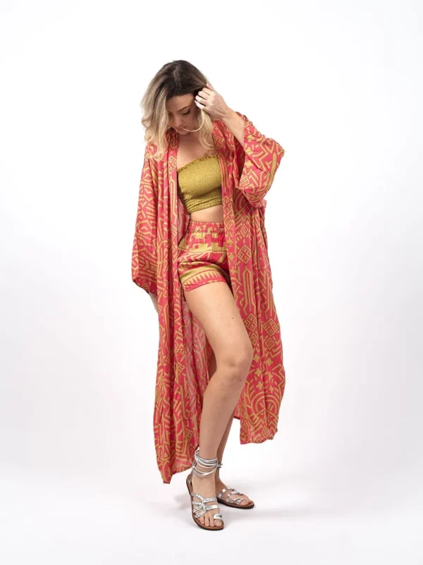 Kimono lungo boho rayon Zazà