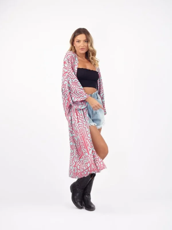 Kimono lungo boho rayon Zazà