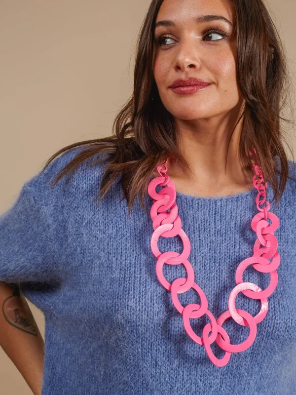 Maglione mezza manica con mohair e lana Brigitta