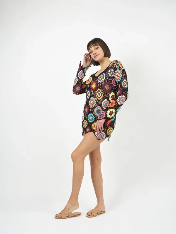 Mini Dress Crochet manica lunga Keina
