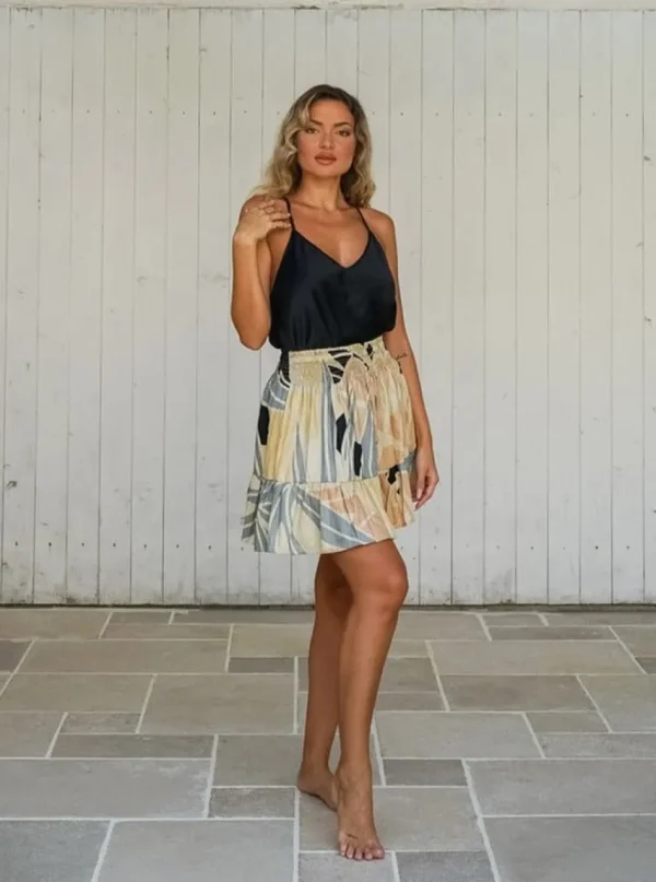 Minigonna a balza vita elasticizzata Mira