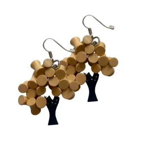 Orecchini Alberello legno