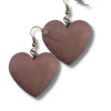 Orecchini Cuori legno