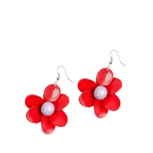 Orecchini Fiore legno