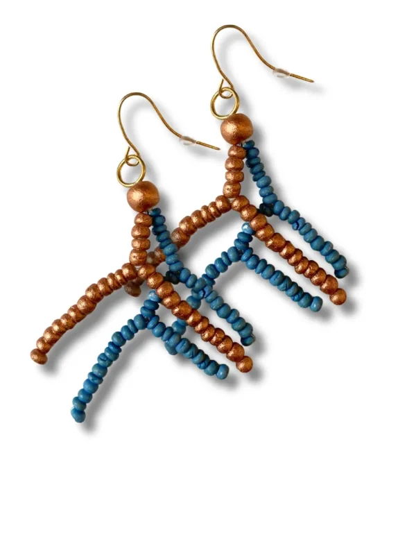 Orecchini legno Corallo