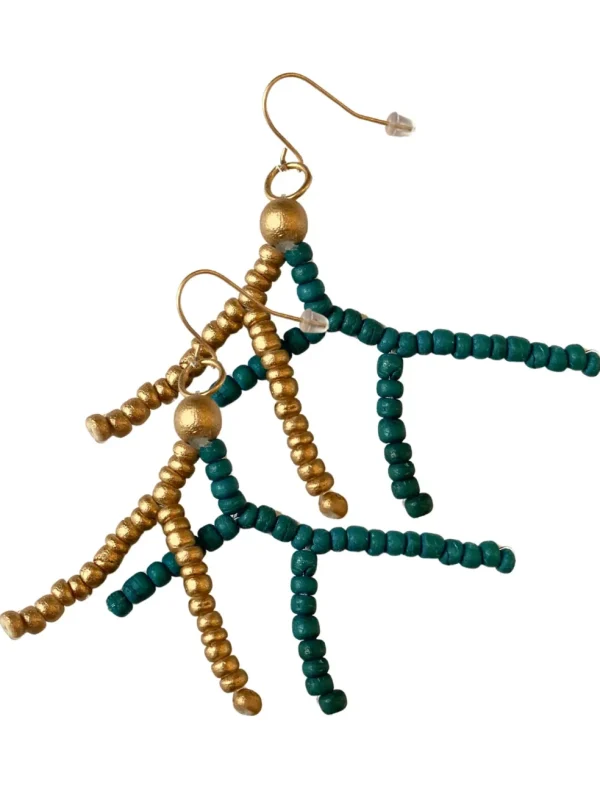 Orecchini legno Corallo