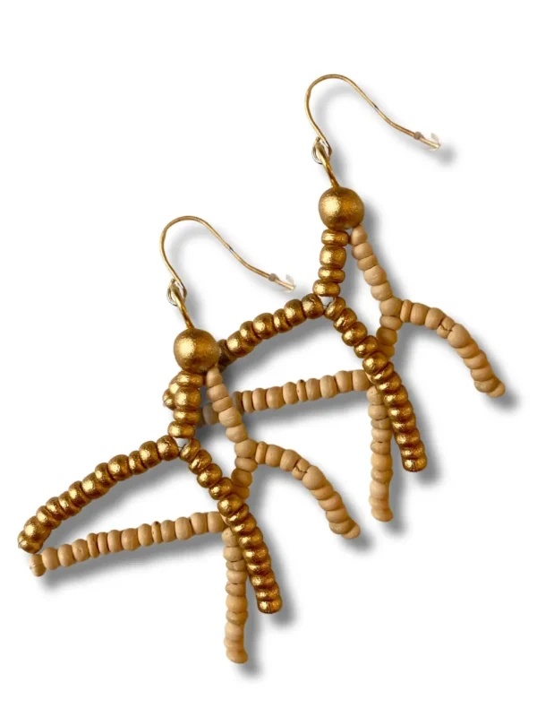 Orecchini legno Corallo