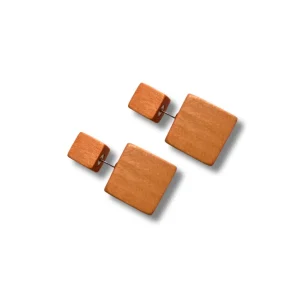 Orecchini legno cubo doppio lato Stonehenge