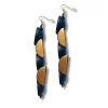 Orecchini legno lunghi Iris Metallic