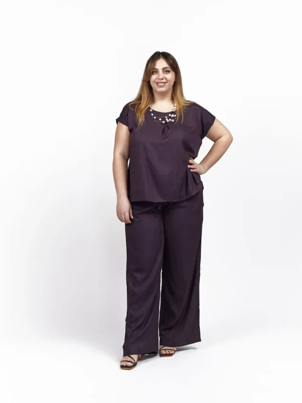 Pantaloni basic tinta unica viscosa Karol