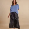 Pantaloni larghi righe mist cotone Moira