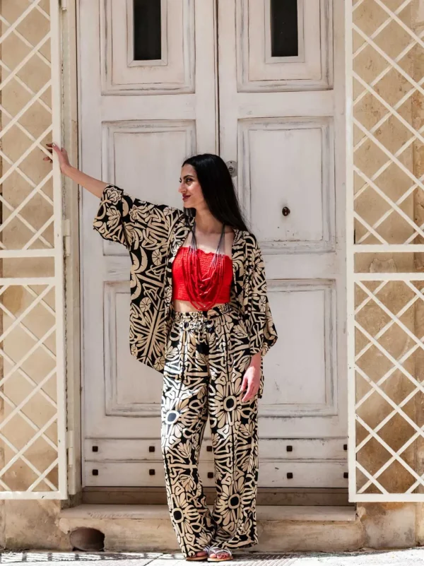 Pantaloni seta boho coulisse Berenice