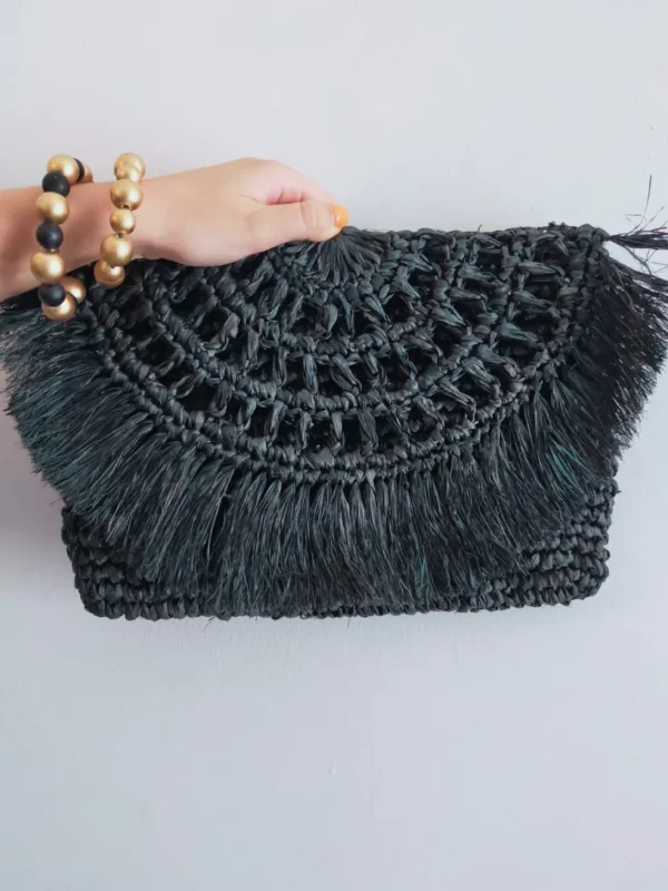 Pochette borsa Amelia boho chic in rafia