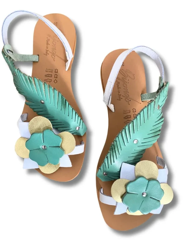 Sandalo in pelle Flower