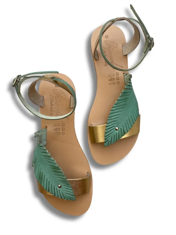 Sandalo in pelle Leaves