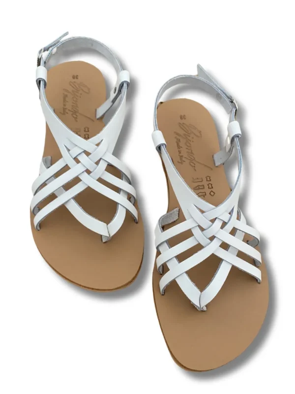 Sandalo in pelle Mila bianco