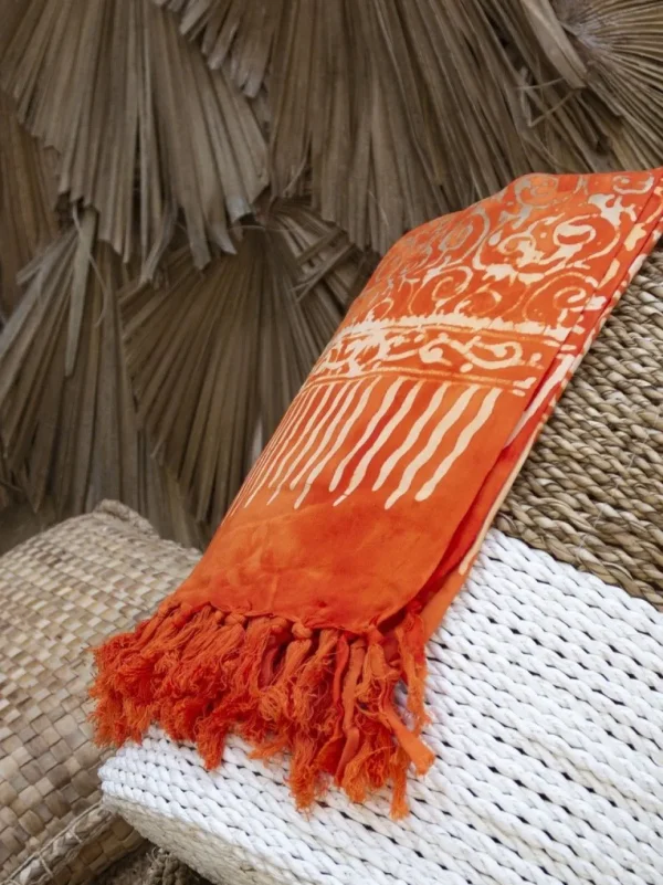 Sarong pareo e telo mare Batik con elastico abbinato gratis