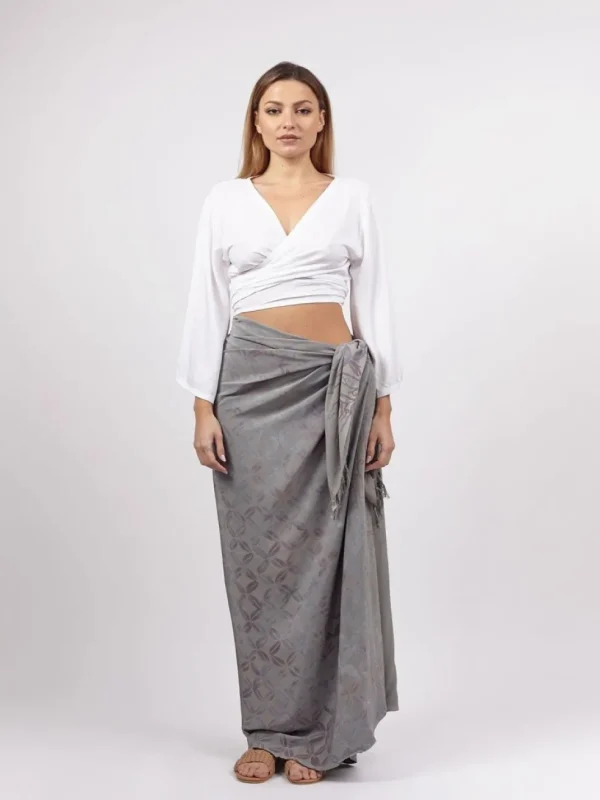 Sarong pareo e telo mare Batik con elastico abbinato gratis