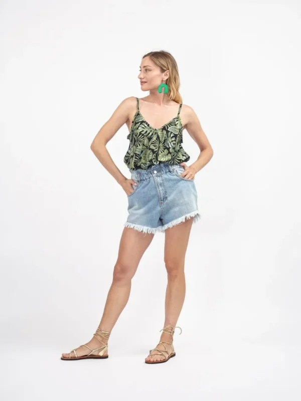 Top in rayon con bretelle Mona
