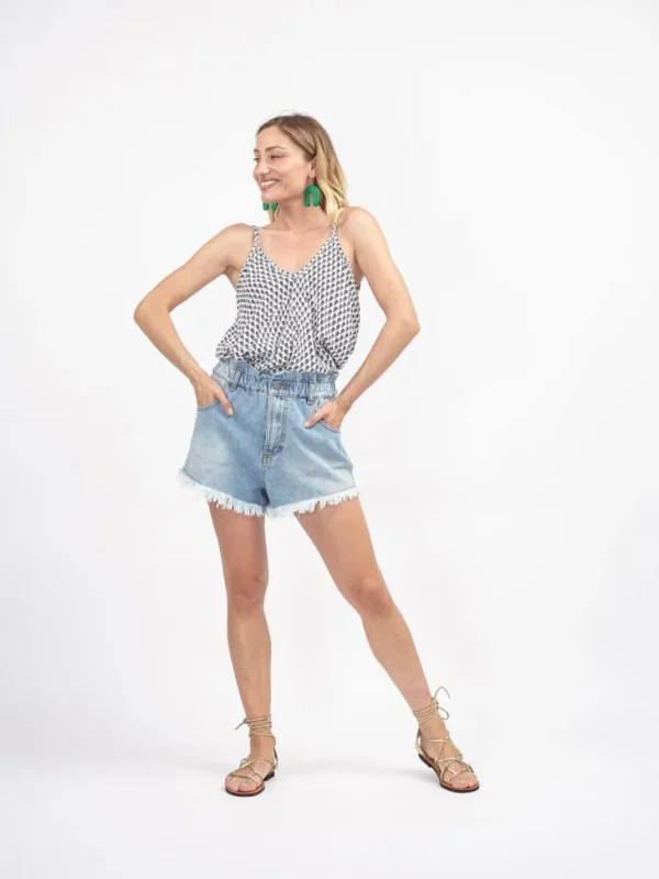 Top in rayon con bretelle Mona