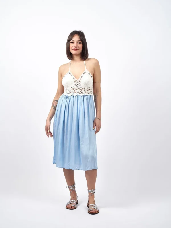 Vestito corto crochet open back Elowen