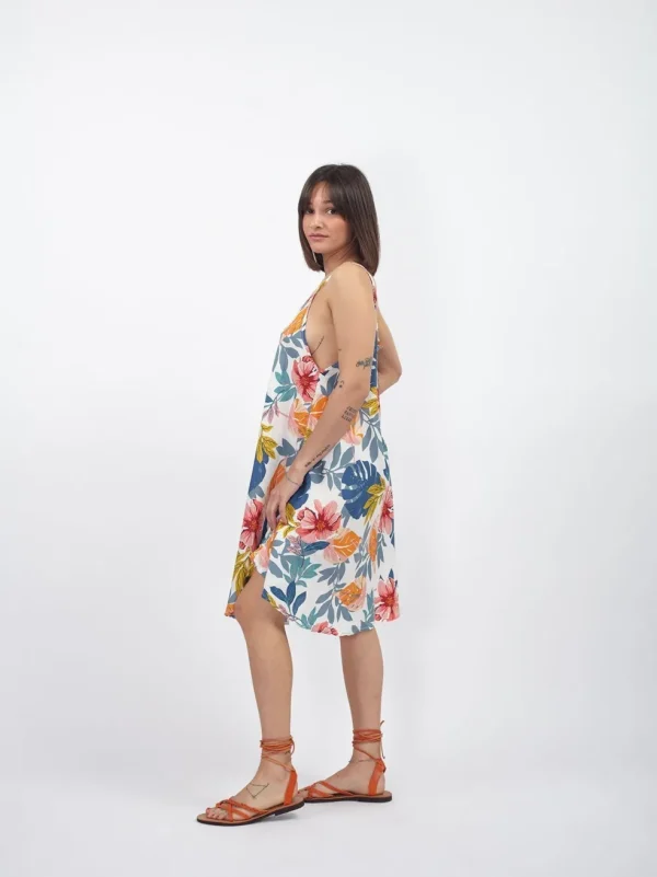 Vestito corto rayon con bretelle Morgana