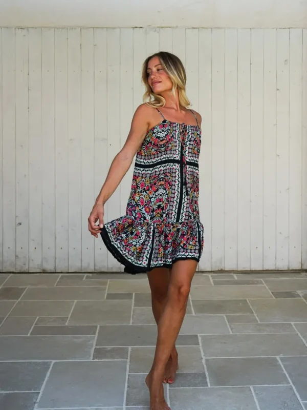 Vestito corto rayon scollo regolabile Garin