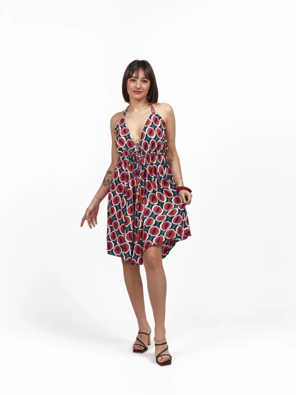 Vestito corto seta open back Simona