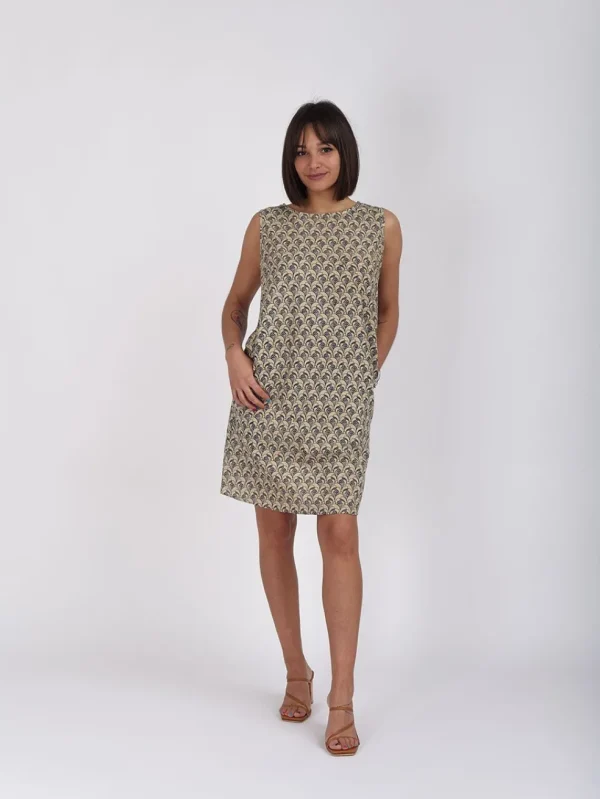 Vestito corto smanicato in cotone Karin