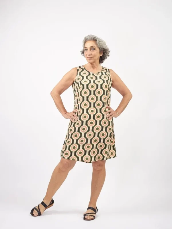 Vestito corto smanicato in seta Alice