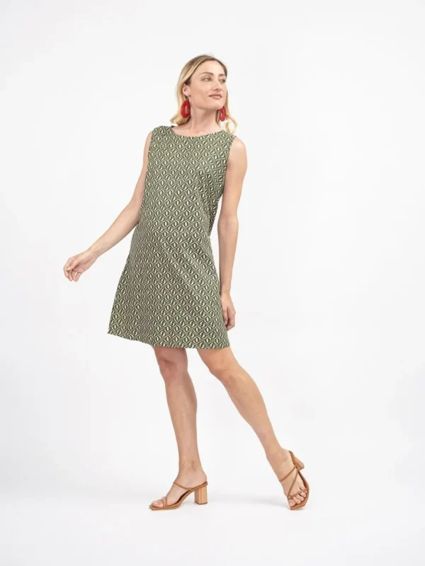 Vestito corto smanicato in cotone Karin